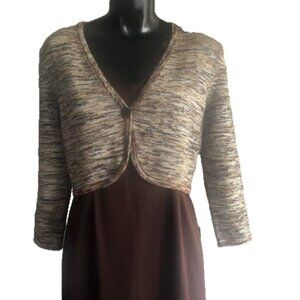 AK Anne Klein cropped one-button rayon cardigan on button NWOT Sz PS